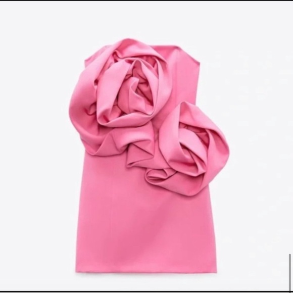 Zara Voluminous Flower Dress Fuchsia - Picture 11 of 11